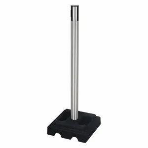 RETRACTA-BELT 332SA-RCV Belt Barrier Receiver Post, 40 Inch Height, Aluminum, Satin, 2 1/2 Inch Post Dia, Square | CT8YKT 48VM48