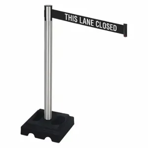 RETRACTA-BELT 332SA-TLC Barrier Post With Belt, Aluminum, Satin, 40 Inch Post Height, 2 1/2 Inch Post Dia, Square | CT8XHC 48VM51