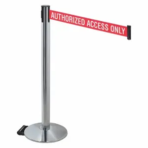 RETRACTA-BELT 334PAPC-AAO Barrier Post With Belt, Polished Aluminum, 40 Inch Post Height, 2 1/2 Inch Post Dia | CT8YAP 48VR57