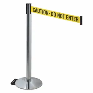 RETRACTA-BELT 334PAPC-CAU Barrier Post With Belt, Polished Aluminum, 40 Inch Post Height, 2 1/2 Inch Post Dia | CT8WYN 48VR62