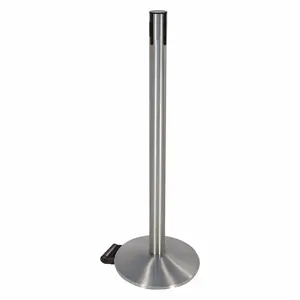 RETRACTA-BELT 334SASS-RCV Belt Barrier Receiver Post, 40 Inch Height, Aluminum, Satin Stainless Steel, Sloped | CT8YKR 48VR87