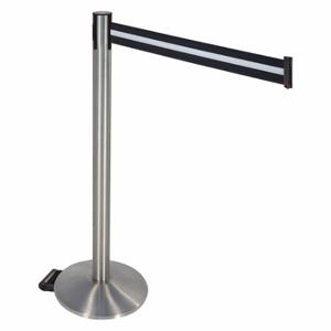 RETRACTA-BELT 334SS-BW Barrier Post With Belt, Stainless Steel, Satin Stainless Steel, 40 Inch Post Height | CT8XXR 48VR96