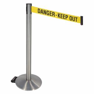 RETRACTA-BELT 334SS-DKO Barrier Post With Belt, Stainless Steel, Satin Stainless Steel, 40 Inch Post Height | CT8XXL 48VR99