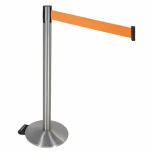 RETRACTA-BELT 334SS-OR Barrier Post With Belt, Stainless Steel, Satin Stainless Steel, 40 Inch Post Height | CT8XZK 48VT05