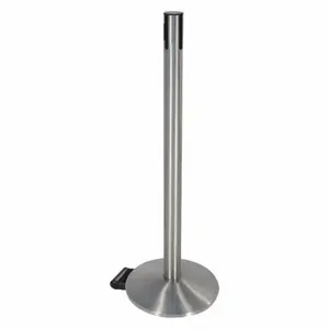 RETRACTA-BELT 334SS-RCV Belt Barrier Receiver Post, 40 Inch Height, Stainless Steel, Satin Stainless Steel, Sloped | CT8YLC 48VT06