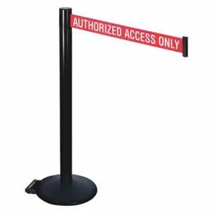 RETRACTA-BELT 335BA-AAO Barrier Post With Belt, Aluminum, Powder Coated, 40 Inch Post Height, 2 1/2 Inch Post Dia | CT8XCA 48VT12