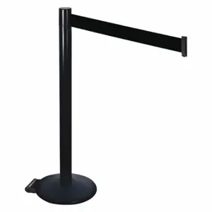 RETRACTA-BELT 335BA-BK Barrier Post With Belt, Aluminum, Powder Coated, 40 Inch Post Height, 2 1/2 Inch Post Dia | CT8XCL 48VT13