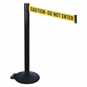 RETRACTA-BELT 335BA-CAU Barrier Post With Belt, Aluminum, Powder Coated, 40 Inch Post Height, 2 1/2 Inch Post Dia | CT8XED 48VT17