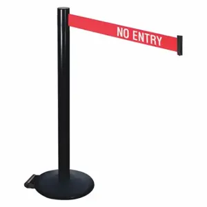 RETRACTA-BELT 335BA-NE Barrier Post With Belt, Aluminum, Powder Coated, 40 Inch Post Height, 2 1/2 Inch Post Dia | CT8YAH 48VT22