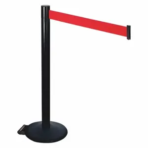 RETRACTA-BELT 335BA-RD Barrier Post With Belt, Aluminum, Powder Coated, 40 Inch Post Height, 2 1/2 Inch Post Dia | CT8XDD 48VT25