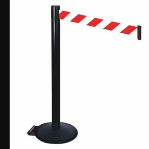 RETRACTA-BELT 335BA-RWD Barrier Post With Belt, Aluminum, Powder Coated, 40 Inch Post Height, 2 1/2 Inch Post Dia | CT8XEN 48VT26