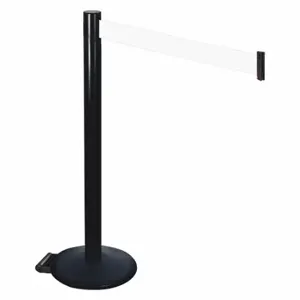 RETRACTA-BELT 335BA-WH Barrier Post With Belt, Aluminum, Powder Coated, 40 Inch Post Height, 2 1/2 Inch Post Dia | CT8XBG 48VT28