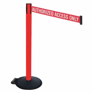 RETRACTA-BELT 335PRD-AAO Barrier Post With Belt, PVC, 40 Inch Post Height, 2 1/2 Inch Post Dia, Sloped | CT8XNC 48VT48