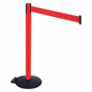 RETRACTA-BELT 335PRD-RD Barrier Post With Belt, PVC, 40 Inch Post Height, 2 1/2 Inch Post Dia, Sloped | CT8XMK 48VT61