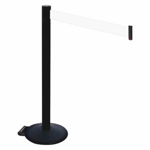 RETRACTA-BELT 335PSB-WH Barrier Post With Belt, PVC, 40 Inch Post Height, 2 1/2 Inch Post Dia, Sloped | CT8XTH 48VT82