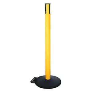 RETRACTA-BELT 335PYW-RCV Belt Barrier Receiver Post, PVC, Powder Coated, 2 1/2 Inch Post Dia, Sloped, Cast Iron | CT8YLW 48VU15