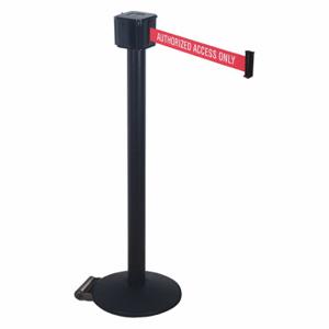 RETRACTA-BELT PM412-30BA-AAO Barrier Post With Belt, Black, 40 Inch Post Height, 2 1/2 Inch Post Dia | CT8WXF 40CL76