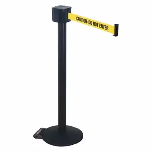 RETRACTA-BELT PM412-30BA-CAU Barrier Post With Belt, Black, 40 Inch Post Height, 2 1/2 Inch Post Dia | CT8WXC 20YT93