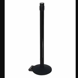 RETRACTA-BELT PM412-30BA-RCV Belt Barrier Receiver Post, 40 Inch Height, Aluminum, Black, 2 1/2 Inch Post Dia | CT8YKF 40CL74