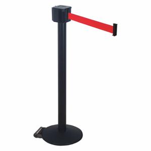 RETRACTA-BELT PM412-30BA-RD Barrier Post With Belt, Black, 40 Inch Post Height, 2 1/2 Inch Post Dia | CT8WXG 40CL77