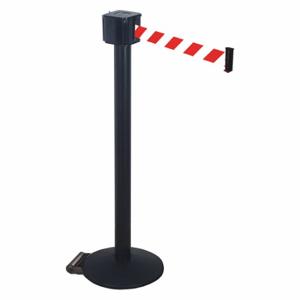 RETRACTA-BELT PM412-30BA-RWD Barrier Post With Belt, Black, 40 Inch Post Height, 2 1/2 Inch Post Dia | CT8WXD 40CL78