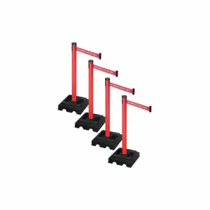 RETRACTA-BELT PSBA302PRD-AAO Barrier Systems, Red with White Text, Authorized Access Only, Red, Black | CT8YFY 52YC91