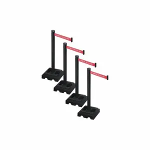 RETRACTA-BELT PSBA302PSB-AAO Barrier Systems, Red with White Text, Authorized Access Only, Black, Black | CT8YFV 52YC80