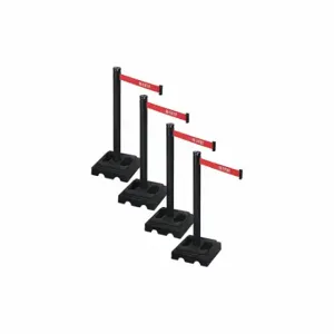 RETRACTA-BELT PSBA302PSB-NE Barrier Systems, Red with White Text, No Entry, Black, Black | CT8YGG 52YC79