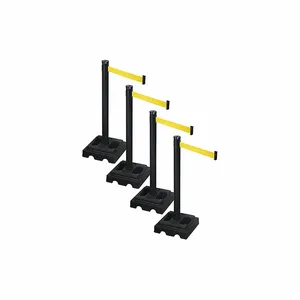 RETRACTA-BELT PSBA302PSB-YW Barrier Systems, Yellow, Black, Black | CT8YJE 52YC74