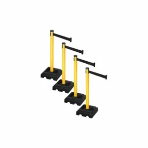 RETRACTA-BELT PSBA302PYW-BK Barrier Systems, Black, Yellow, Black | CT8YJY 52YC93