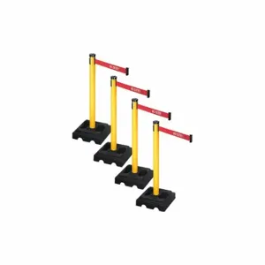 RETRACTA-BELT PSBA302PYW-NE Barrier Systems, Red with White Text, No Entry, Yellow, Black | CT8YGQ 52YD02