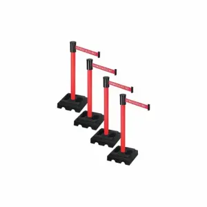 RETRACTA-BELT PSBA322PRD-AAO Barrier Systems, Red with White Text, Authorized Access Only, Red, Black | CT8YGA 52YE25