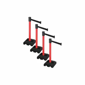 RETRACTA-BELT PSBA322PRD-BK Barrier Systems, Black, Red, Black | CT8YEE 52YE16