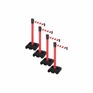 RETRACTA-BELT PSBA322PRD-RWD Barrier Systems, Red and White Diagonal Striped, Red, Black | CT8YFB 52YE21