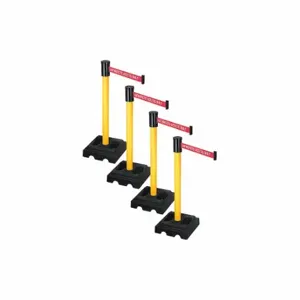 RETRACTA-BELT PSBA322PYW-AAO Barrier Systems, Red with White Text, Authorized Access Only, Yellow, Black | CT8YJR 52YE36