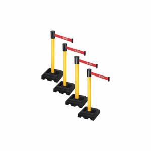 RETRACTA-BELT PSBA322PYW-NE Barrier Systems, Red with White Text, No Entry, Yellow, Black | CT8YGN 52YE35