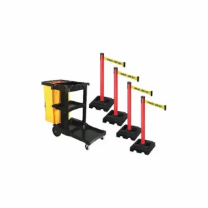 RETRACTA-BELT PSBK302PRD-DKO Barrier Systems, Yellow with Black Text, Danger - Keep Out, Red, Black | CT8YHY 52YC56