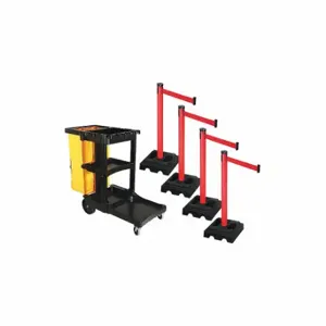 RETRACTA-BELT PSBK302PRD-RD Barrier Systems, Red, Red, Black | CT8YHA 52YC50