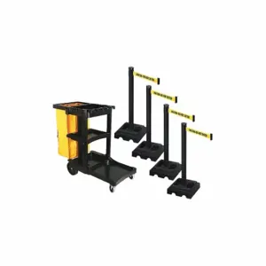 RETRACTA-BELT PSBK302PSB-CAU Barrier Systems, Yellow with Black Text, Caution - Do Not Enter, Black, Black | CT8YHG 52YC44