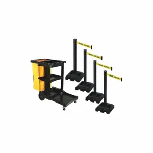 RETRACTA-BELT PSBK302PSB-DKO Barrier Systems, Yellow with Black Text, Danger - Keep Out, Black, Black | CT8YHU 52YC45