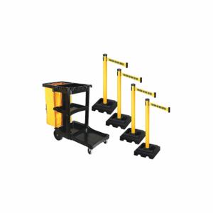 RETRACTA-BELT PSBK302PYW-CAU Barrier Systems, Yellow with Black Text, Caution - Do Not Enter, Yellow, Black | CT8YHQ 52YC66