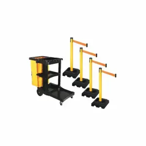 RETRACTA-BELT PSBK302PYW-OR Barrier Systems, Orange, Yellow, Black | CT8YKA 52YC62