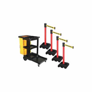 RETRACTA-BELT PSBK322PRD-CAU Barrier Systems, Yellow with Black Text, Caution - Do Not Enter, Red, Black | CT8YHK 52YD88