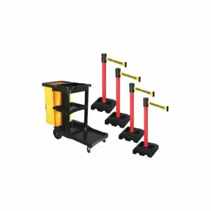 RETRACTA-BELT PSBK322PRD-CAU Barrier Systems, Yellow with Black Text, Caution - Do Not Enter, Red, Black | CT8YHK 52YD88