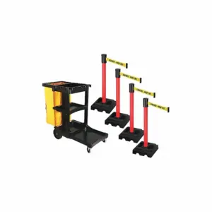 RETRACTA-BELT PSBK322PRD-DKO Barrier Systems, Yellow with Black Text, Danger - Keep Out, Red, Black | CT8YHZ 52YD89