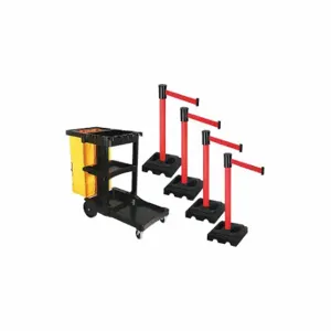 RETRACTA-BELT PSBK322PRD-RD Barrier Systems, Red, Red, Black | CT8YGZ 52YD83