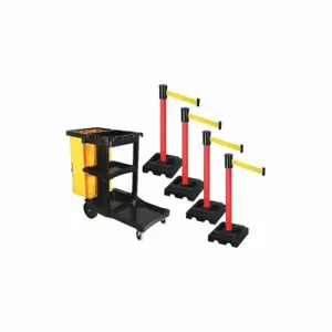 RETRACTA-BELT PSBK322PRD-YW Barrier Systems, Yellow, Red, Black | CT8YJK 52YD85