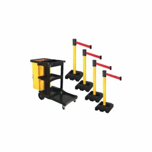 RETRACTA-BELT PSBK322PYW-RD Barrier Systems, Red, Yellow, Black | CT8YJX 52YD94