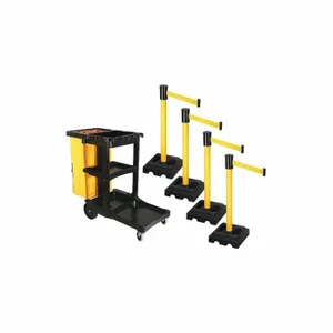 RETRACTA-BELT PSBK322PYW-YW Barrier Systems, Yellow, Yellow, Black | CT8YJQ 52YD96