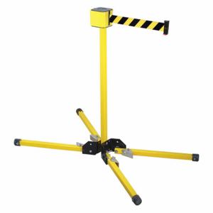 RETRACTA-BELT SM412-30YA-BYD Barrier Post With Belt, Yellow, 39 Inch Post Height, 1 1/4 Inch Post Dia | CT8XHM 20YT90